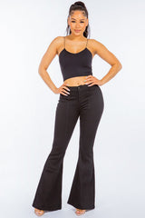 Hazel Blues® | American Bazi High Waist Pull On Flare Jeans