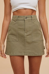 Hazel Blues® | Annie Wear Cargo Denim Mini Skirt