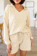 Hazel Blues® | Drawstring Quilted Hooded Top and Shorts Set