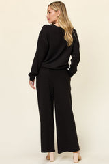 Hazel Blues® | Double Take Texture Long Sleeve Top and Pants Set
