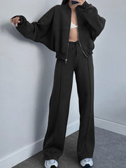 Hazel Blues® | Baseball Collar Zip Up Top and Drawstring Paants Set