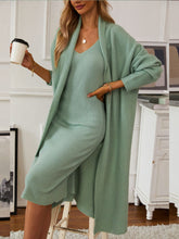 Hazel Blues® | V-Neck Cami Dress and Open Front Cardigan Sweater Set
