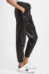 Hazel Blues® | Drawstring PU Leather Pants with Pockets