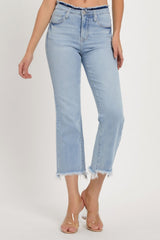 Hazel Blues® | RISEN High Rise Raw Edge Crop Jeans