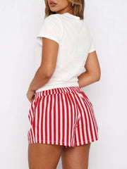 Hazel Blues® | Printed Round Neck Short Sleeve Top and Drawstring Shorts Set