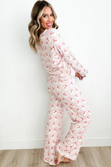 Hazel Blues® | Santa Print Long Sleeve Top and Pants Lounge Set
