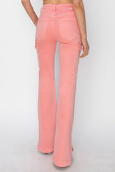Hazel Blues® | RISEN High Rise Side Slit Cargo Bootcut Jeans