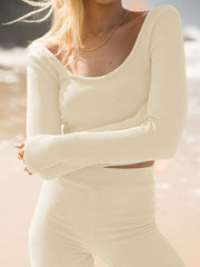 Hazel Blues® | Scoop Neck Long Sleeve Top and Shorts Set