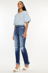 Hazel Blues® | Kancan High Rise Distressed Slim Straight Jeans