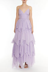 True Decadence Sadie Lilac Layered Tulle Maxi Dress