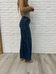 Hazel Blues® | Addie Mid Rise Vintage Wash Wide Leg Jeans