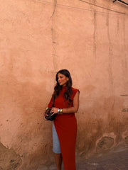 Leila Asymetrical Top in Terracotta