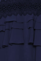 True Decadence Sophia Navy Tiered Ruffle Maxi Dress