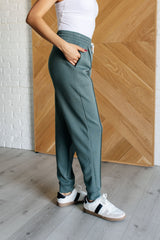 Hazel Blues® | Center Seam Scuba Joggers in Ash Jade
