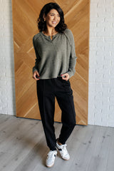 Hazel Blues® | Center Seam Scuba Joggers in Black