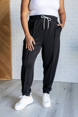 Hazel Blues® | Center Seam Scuba Joggers in Black