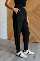 Hazel Blues® | Center Seam Scuba Joggers in Black