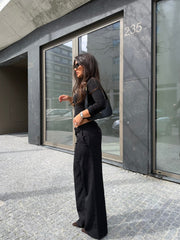 Carolyn Low-Waisted Pants in Black