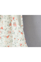 Black Floral A-line Short Dress with Short Sleeves