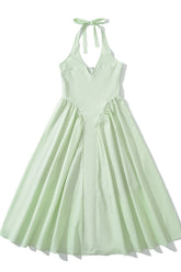 Cyan Halter Ruched Zip-back Skirt