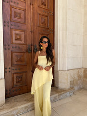 Butter Yellow Satin Set