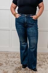 Hazel Blues® | Edna High Rise Control Top Shield Pocket Flare Jeans