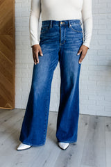 Hazel Blues® | Eliza High Rise Control Top Retro Wide Leg Jeans