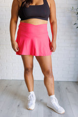 Hazel Blues® | Full Force V Shaping High-Waist Skort in Flamingo Pink
