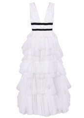 True Decadence Eliza White Tulle Maxi Dress