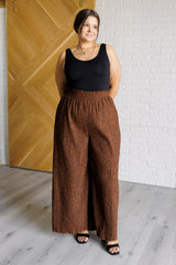 Hazel Blues® | Harmony High Rise Wide Leg Pants in Brown