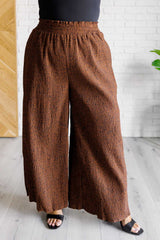 Hazel Blues® | Harmony High Rise Wide Leg Pants in Brown