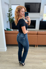 Hazel Blues® | Montana High Rise Rigid Magic Distressed Straight Jeans