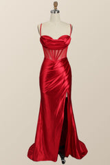 Black Mermaid Satin Long Formal Dress