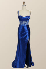 Black Mermaid Satin Long Formal Dress