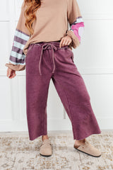 Hazel Blues® | In or Out Wide Leg Cropped Pants in Eggplant