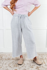 Hazel Blues® | In or Out Wide Leg Cropped Pants in Light Grey