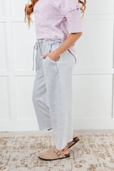 Hazel Blues® | In or Out Wide Leg Cropped Pants in Light Grey