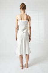 True Decadence White Satin Midi Cowl Nightie