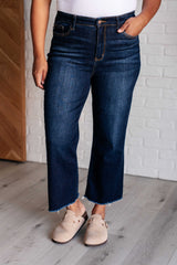 Hazel Blues® | Madeline High Rise Cropped Wide Leg Jeans