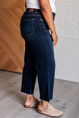 Hazel Blues® | Madeline High Rise Cropped Wide Leg Jeans