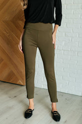 Hazel Blues® | Magic Ankle Crop Skinny Pants in Olive