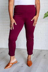 Hazel Blues® | Magic Ankle Crop Skinny Pants in Wine