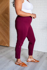 Hazel Blues® | Magic Ankle Crop Skinny Pants in Wine