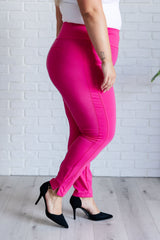 Hazel Blues® | Magic Skinny 28" Pants in Hot Pink
