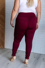 Hazel Blues® | Magic Skinny 28" Pants in Wine