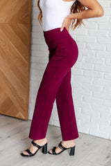 Hazel Blues® | Magic Straight Pants in Wine