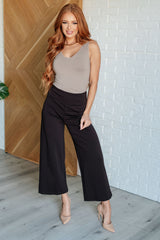 Hazel Blues® | Magic Wide Leg Crop Pants in Chocolate