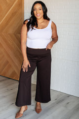 Hazel Blues® | Magic Wide Leg Crop Pants in Chocolate