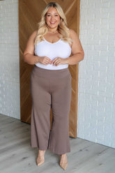 Hazel Blues® | Magic Wide Leg Crop Pants in Dark Mocha