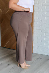 Hazel Blues® | Magic Wide Leg Crop Pants in Dark Mocha
